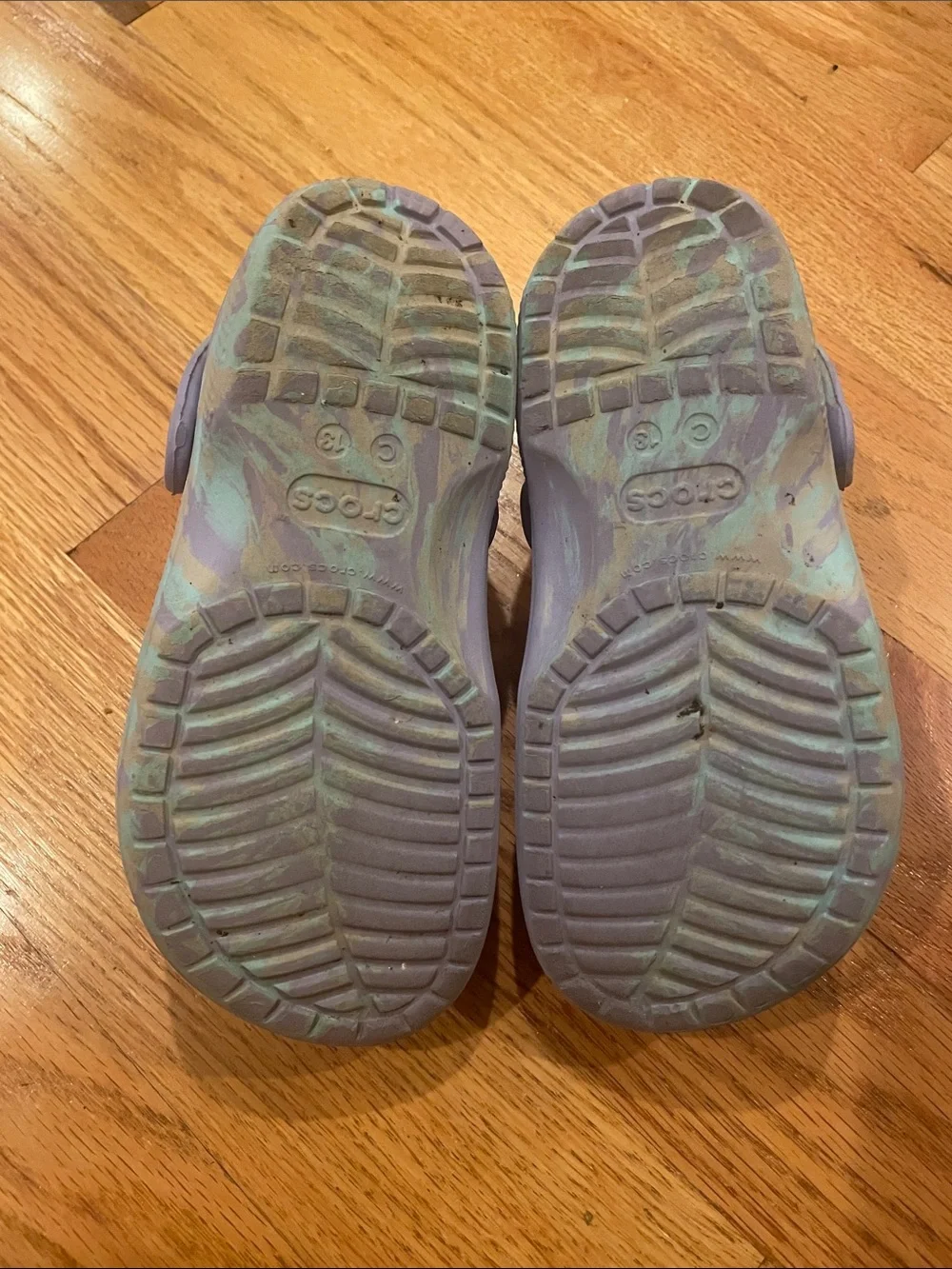 CROCS Kids Pastel Lavender Tie-Dye Slip-On Clogs